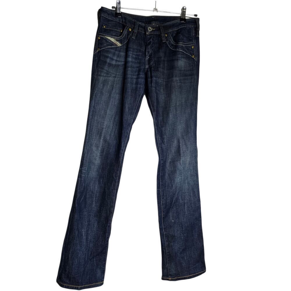 Y2K Diesel Kycut Blue Jeans Embroidered W 27 L 32 Low Rise Boot Cut 00s Cotton